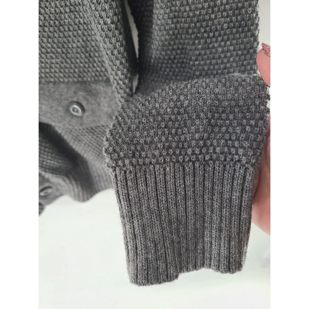 Academia Ben Sherman‎ Men Fishermen Cardigan Sweater XL Gray Wool Blend Preppy